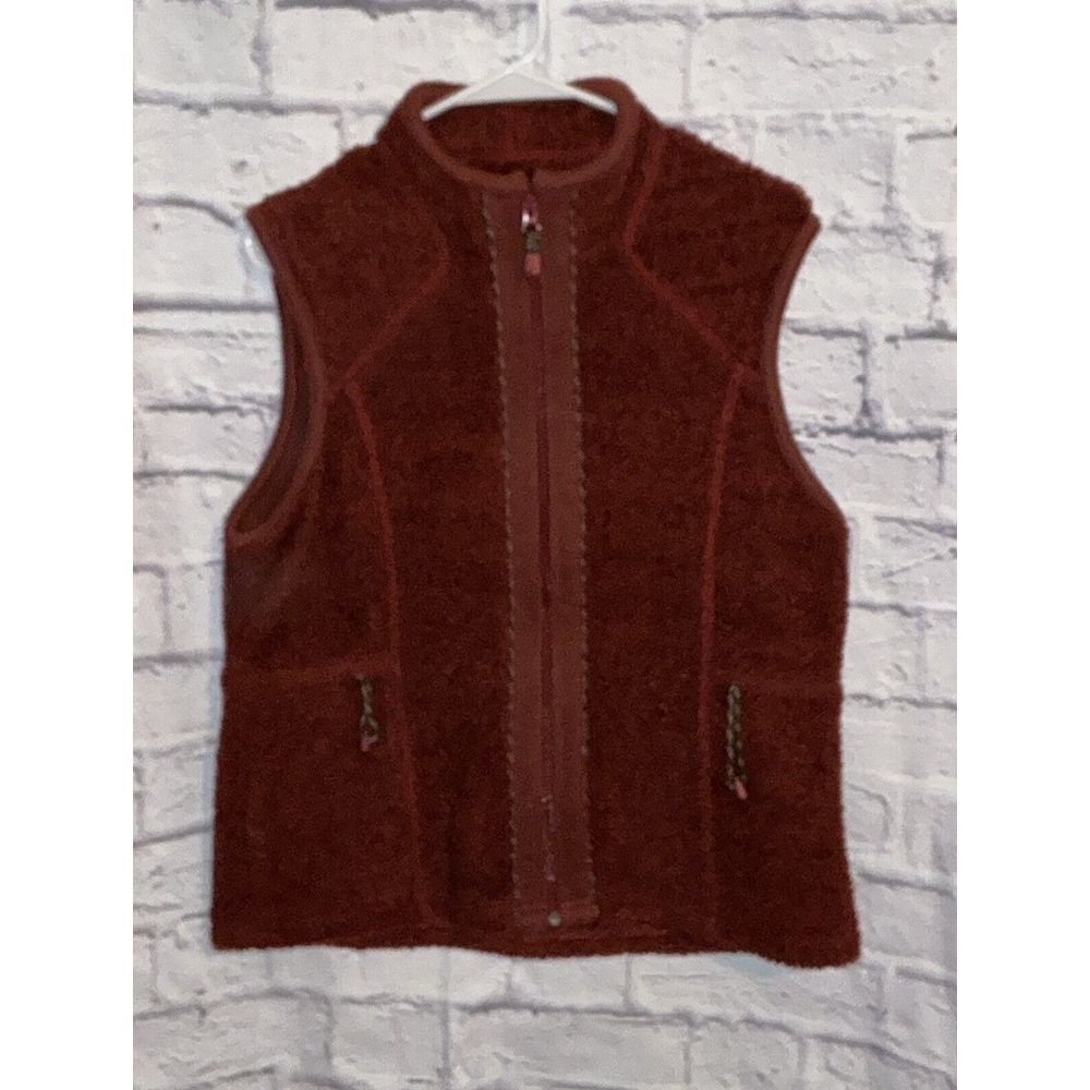 WOOLRICH Black‎ Cherry Zip Front Sleeveless Vest Top Womens M